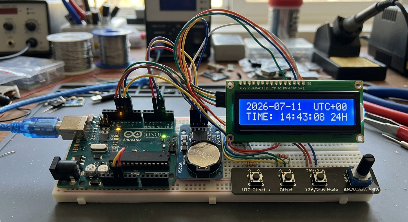 Arduino Digital Clock with UTC