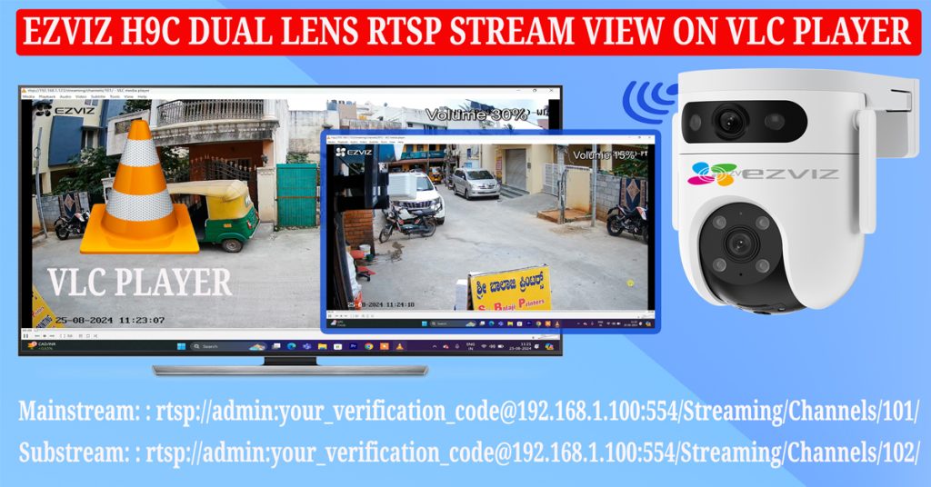 Ezviz Dual Lens Wi-Fi Camera RTSP Stream on VLC Player