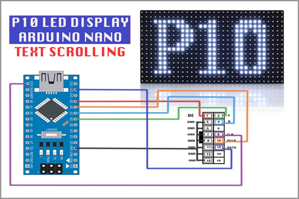 P10 LED Matrix Scrolling Text Display using Arduino Nano | Part 1