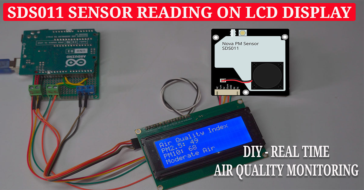 Reading Air Quality Data with Arduino and SDS011 Sensor Displayed on a 4-Line LCD