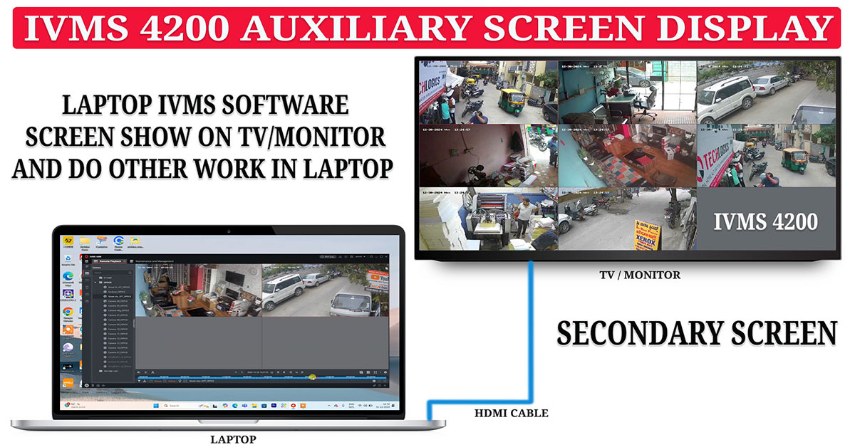 How to Use IVMS 4200’s Auxiliary Screen Feature: Display Camera Feeds on External Monitor/TV from Your Laptop