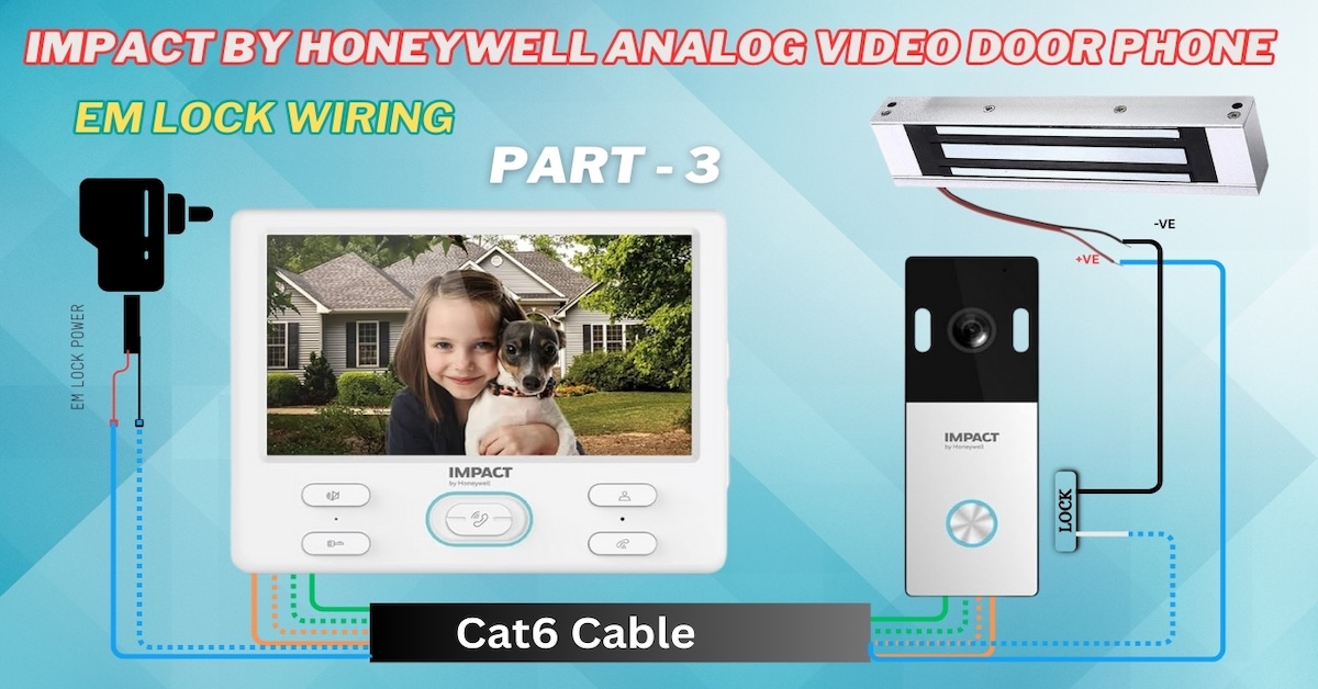 How to Connect an Electromagnetic Lock to Honeywell Impact Analog VDP Using CAT6 Cable