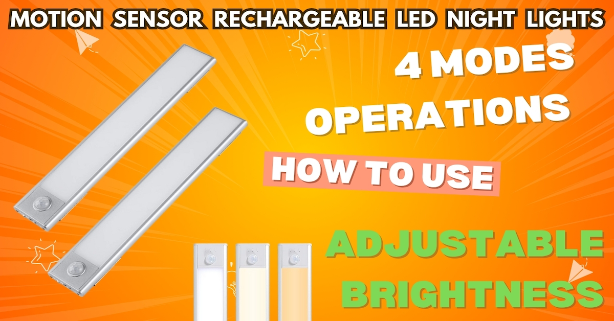 Illuminate Your Space with Motion Sensor Rechargeable Dimmable LED Night Lights